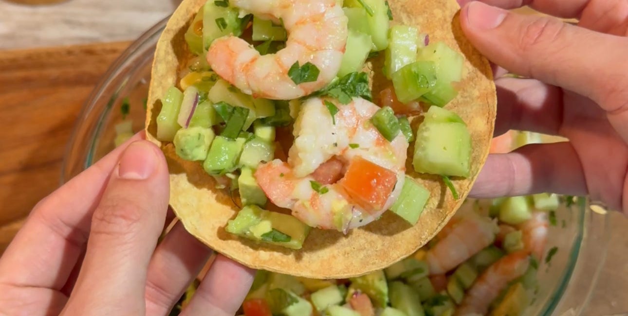 My Favorite Low-Calorie Shrimp & Cucumber Salad: Refreshing, Flavorful, and Packed with Protein!