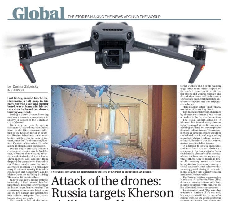 Eyewitness: "Human Safari" underway in Ukraine as Russia uses drones to hunt; kill civilians