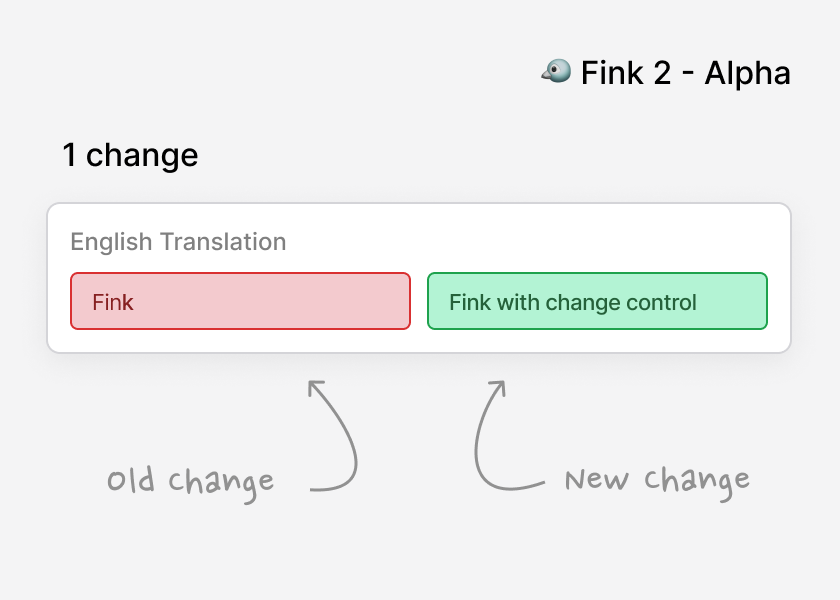 Change control features in Fink: Building the alpha