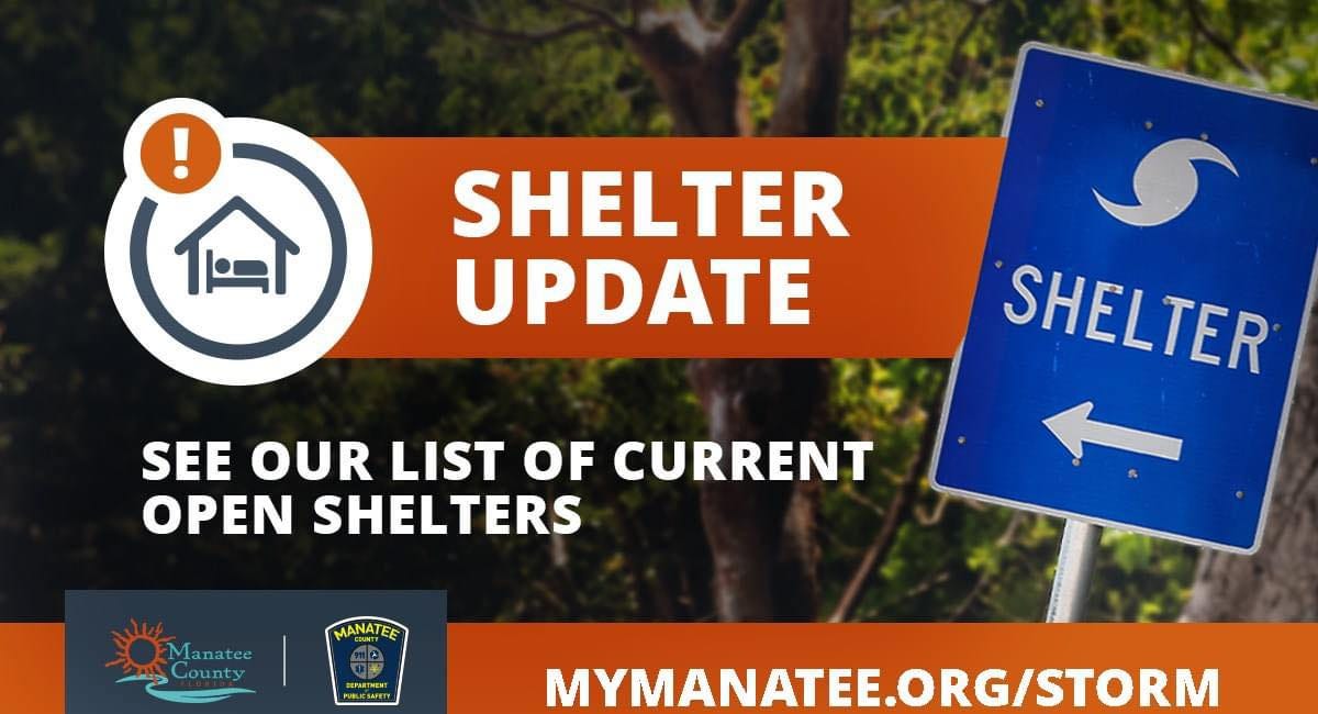 All Manatee County Shelters Open and Pet-Friendly, Ready to Welcome Residents