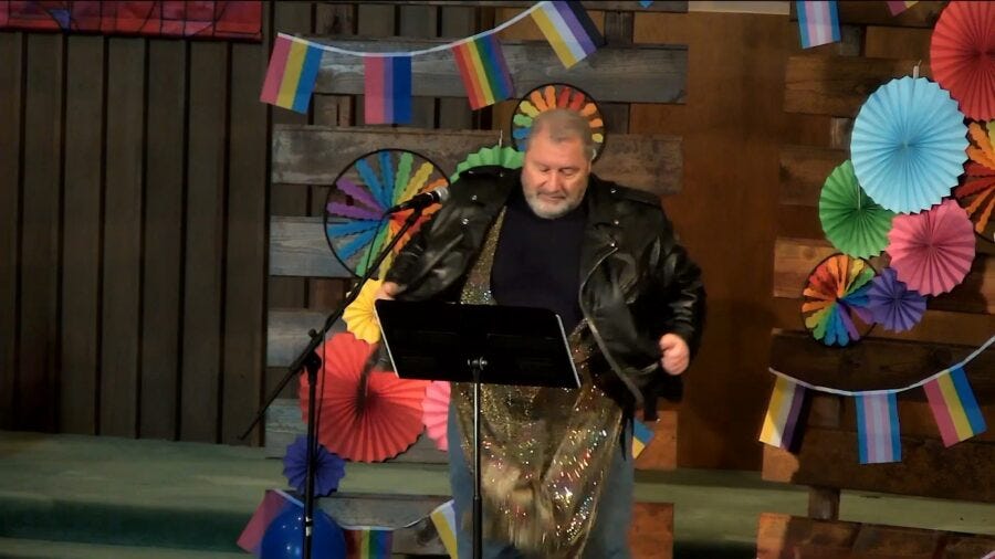 Male Singer Strips into A Garish LGBTQ Dress During Church Solo (This is Wild, Folks)