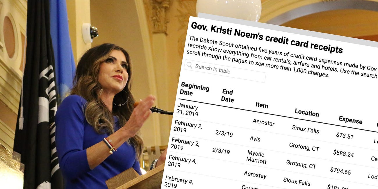 Kristi Noem threatens to sue The Dakota Scout over credit card spending stories