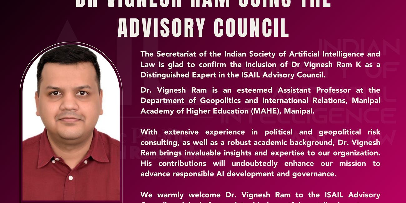 Dr Vignesh Ram joins the ISAIL Advisory Council