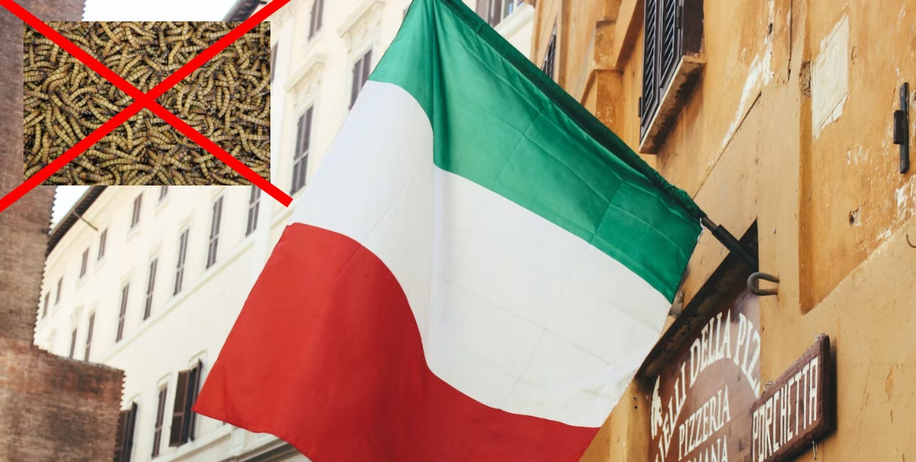 Italy BANS insects from pasta and pizza
