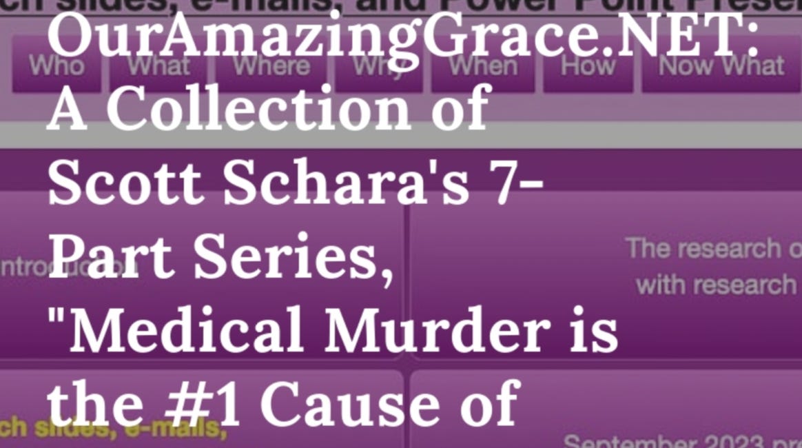 OurAmazingGrace.NET: A Collection of Scott Schara's 7-Part Series, "Medical Murder is the #1 Cause of Death in the U.S. – By Design (People Are Too Expensive – Satan’s Big Lie)"