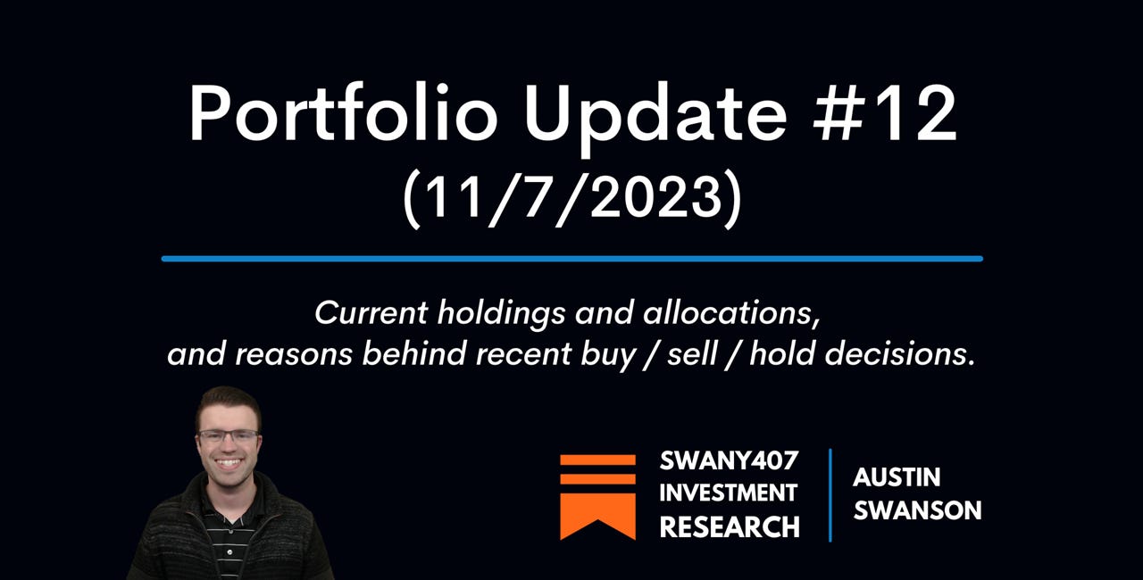 Portfolio Update #12 (11/7/2023)