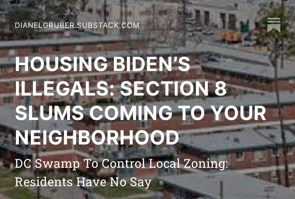 HOUSING BIDEN’S ILLEGALS: SECTION 8 SLUMS COMING TO YOUR NEIGHBORHOOD