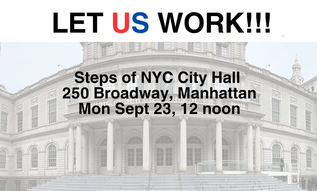 PRESS CONFERENCE on Steps of City Hall, NYC with Unvaccinated Workers