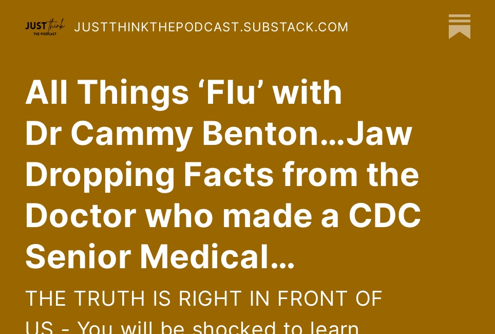 All Things ‘Flu’ with Dr Cammy Benton…Jaw Dropping Facts from the Doctor who made a CDC Senior Medical Official’s jaw drop
