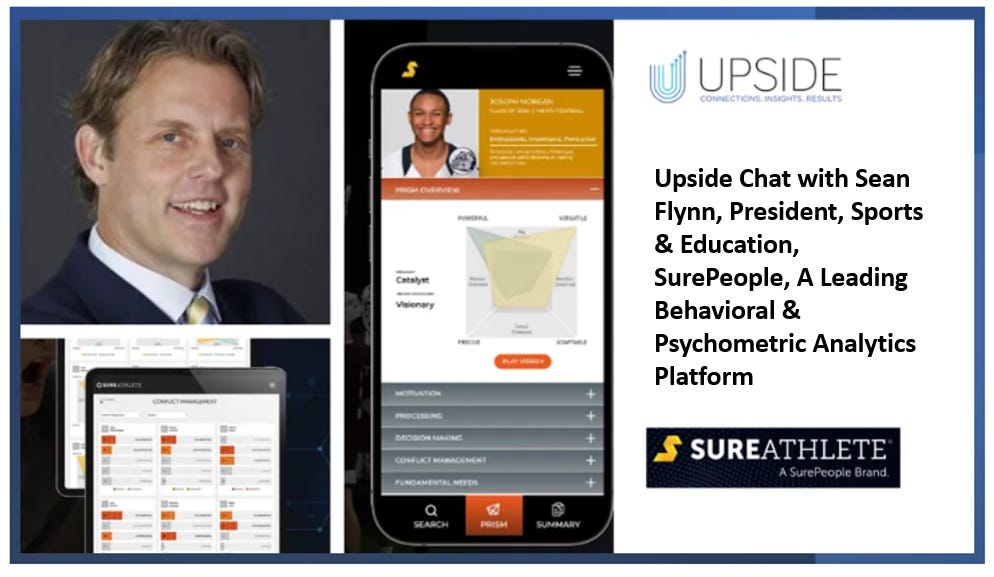 🧠📊Upside Chat with Sean Flynn, President, Sports & Education, SurePeople, a Leading Behavioral & Psychometric Analytics Platform 