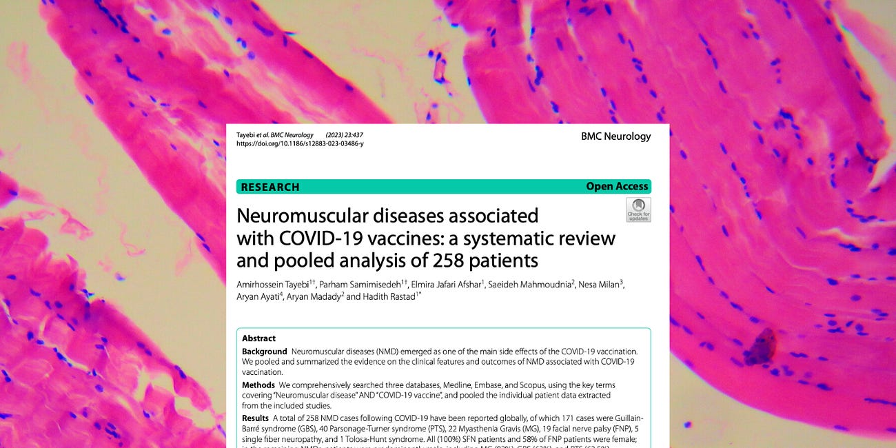 New 258-Patient Analysis Confirms 'Neuromuscular Diseases Associated with COVID-19 Vaccines': Peer-Reviewed Journal 'BMC Neurology'