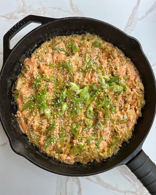 Vegetarian Fried Rice with Spicy Mayo