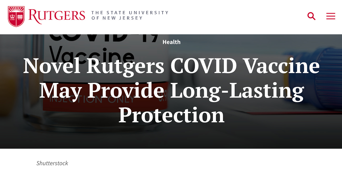 Rutgers sings praises of new and improved COVID shot tested on mice and hamsters