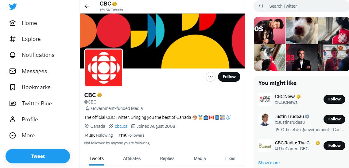 Defund the CBC, so People Can Use the Money to Pay Substackers (If They Choose)