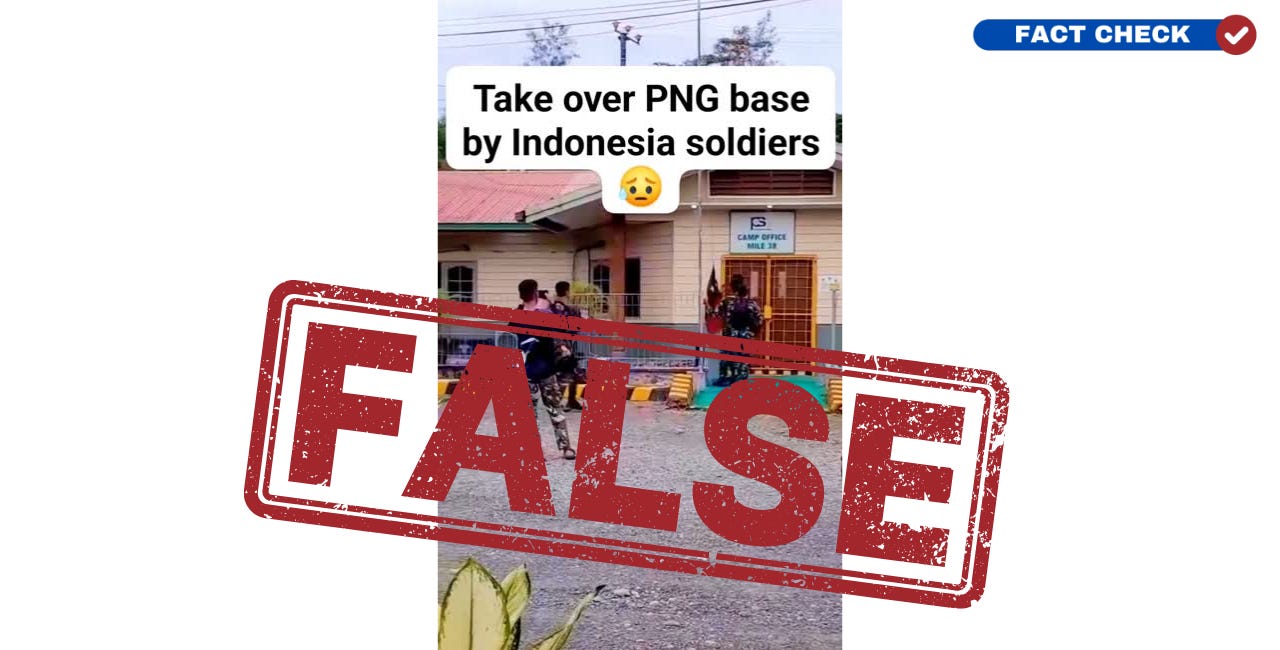 No, Indonesian soldiers didn't remove a flag from a PNG base