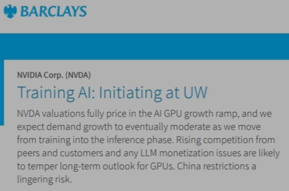 Barclays: Sell Nvidia