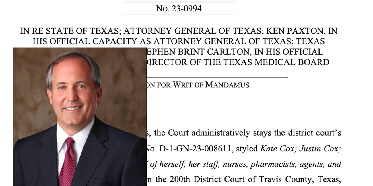 Ken Paxton and the Texas Supreme Court tried to stop Kate Cox from getting an abortion. She left.
