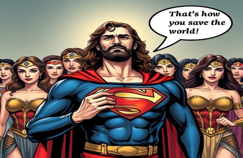 THE PARABLE OF SUPERMAN AND THE WONDER WOMEN VERSUS SATAN'S RAGE