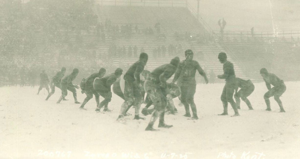 Today's Tidbit... The 1925 Iowa-Wisconsin Snow Game's 33 Fumbles