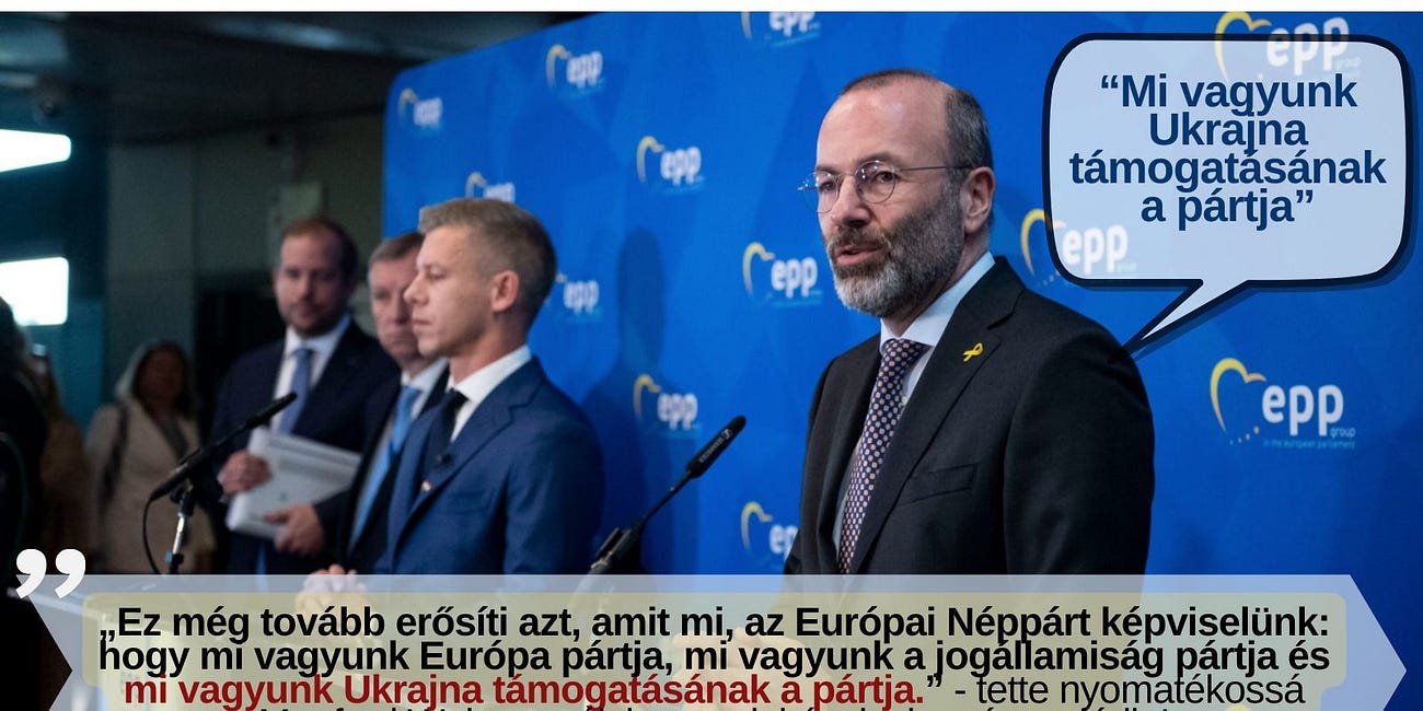"Mi vagyunk Ukrajna támogatásának a pártja!" - tette nyomatékossá Manfred Weber, hogy milyen irányt képvisel pártcsaládja