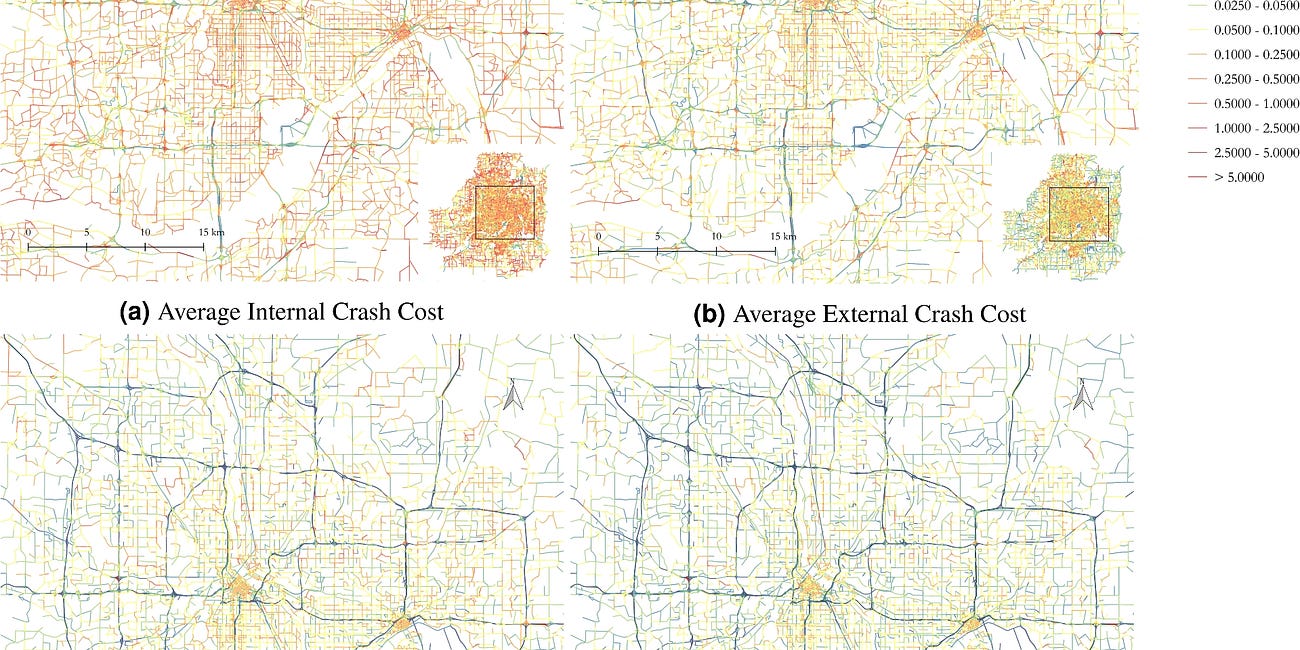 The internal and external cost of motor vehicle crashes