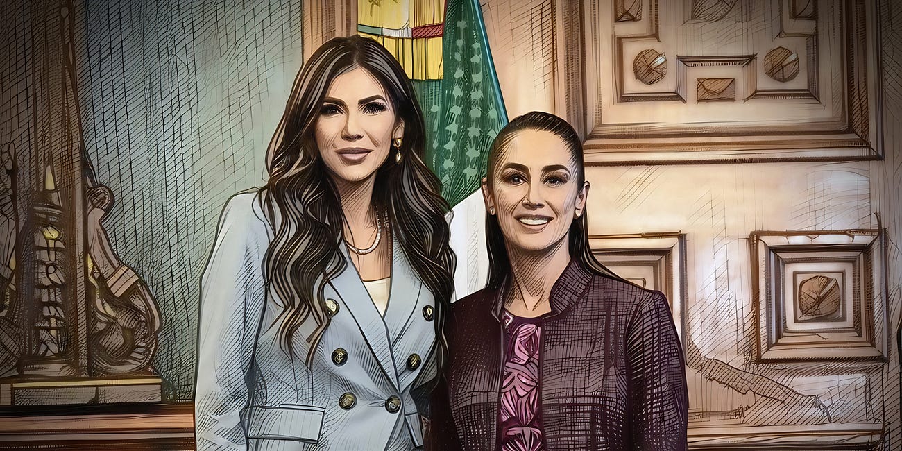 "Mucho por hacer", le dice la secretaria de Seguridad de EU, Kristi Noem a Claudia Sheinbaum, tras reunión en Palacio Nacional 
