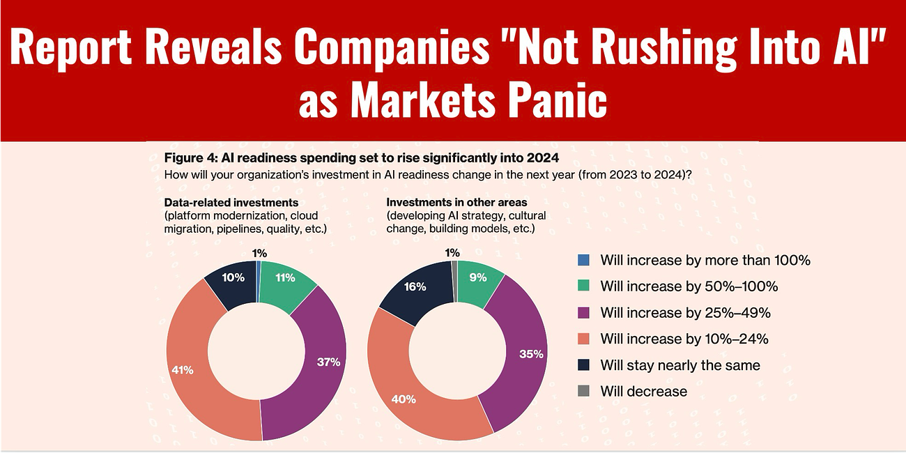 Report Reveals Companies "Not Rushing Into AI" as Markets Panic