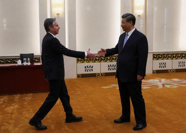 BREAKING: Blinken meet Xi Jinping in Beijing (Beijing 4.56pm / Washington DC 4.56am)