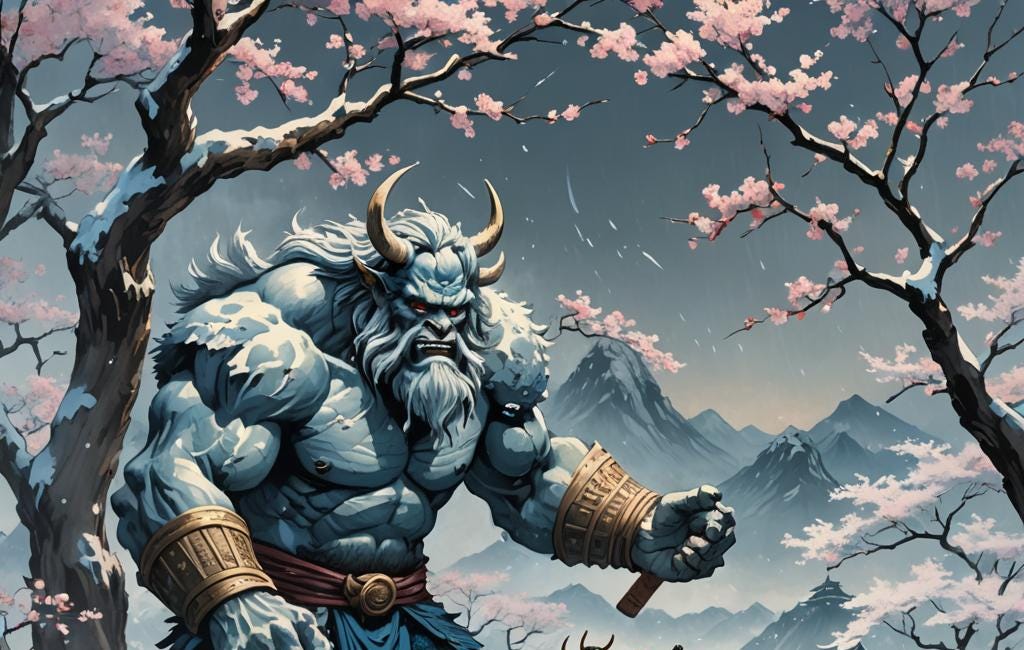 The Samurai Amago and the Frost Giant- Shimo Kyojin