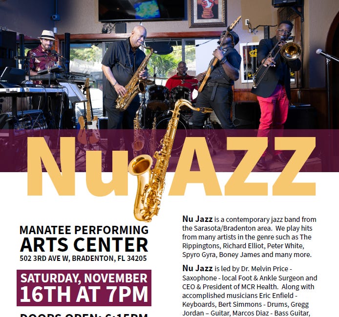 Nu Jazz to Bring Night of Soulful Jazz and R&B to Bradenton, Benefiting Hurricane Relief