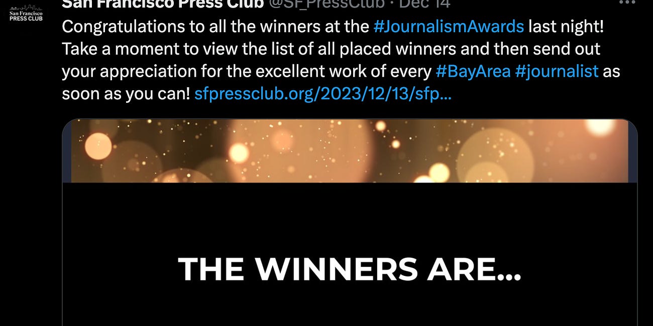 Dub Nation HQ takes first place in SF Press Club Awards for journalistic excellence