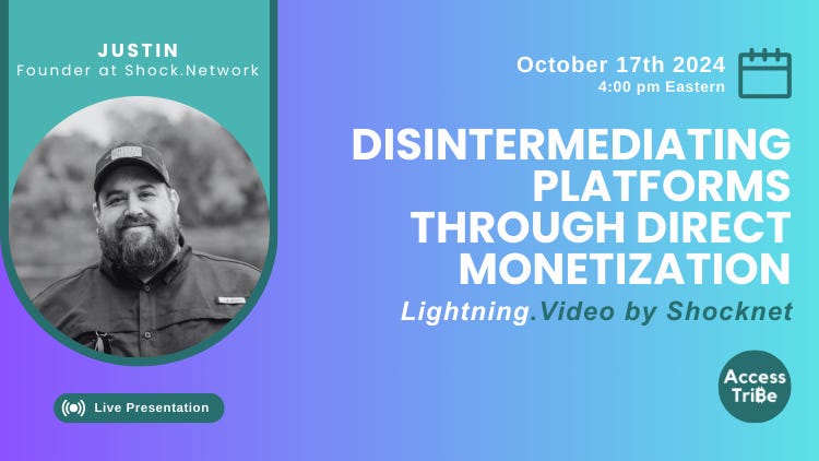 Recording - Applied Bitcoin: Disintermediating Platforms through Direct content Monetization