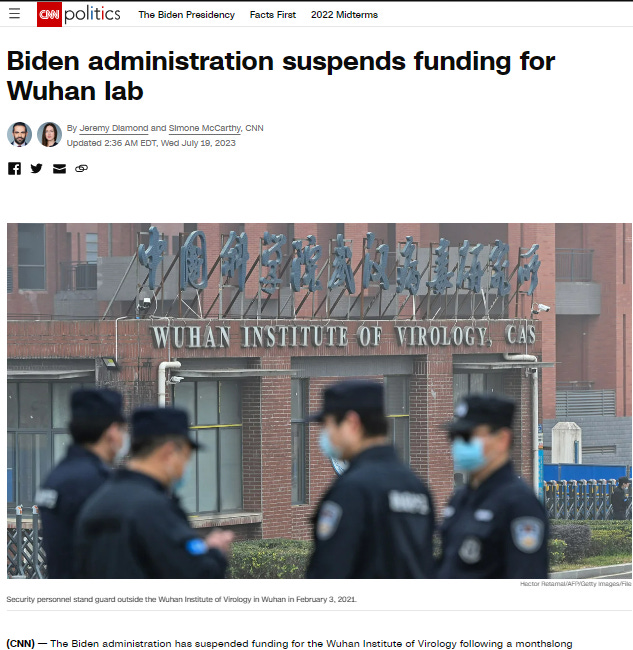 BIDEN ADMINISTRATION CUTS WUHAN FUNDING, VINDICATES IPAK ON LABORATORY ORIGIN LIKELIHOOD