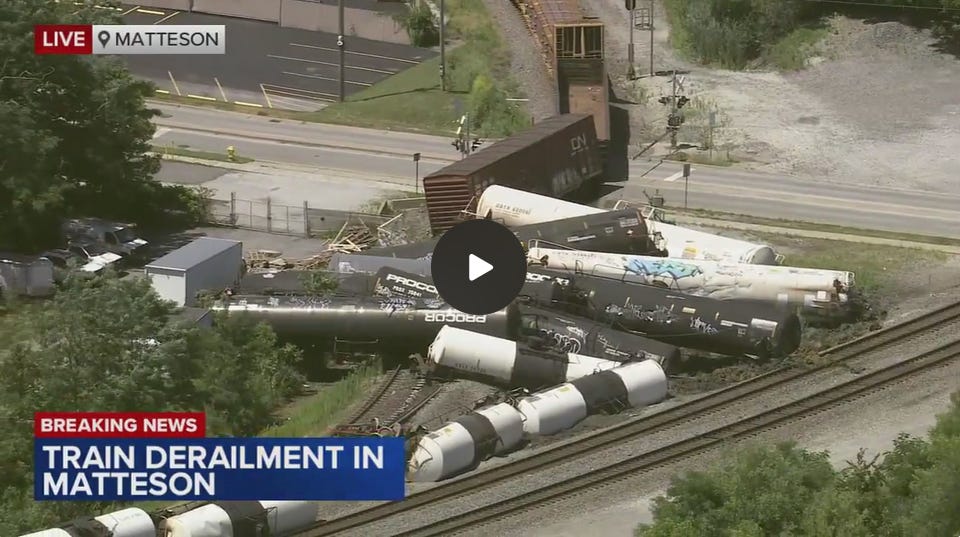 BREAKING: Another Freight Train Derails. This time in Illinois, Residents Evacuated Due to ‘HAZMAT’ Situation 