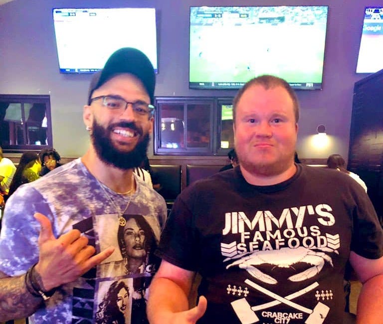 WWE Superstar Ricochet at Jimmy's Seafood