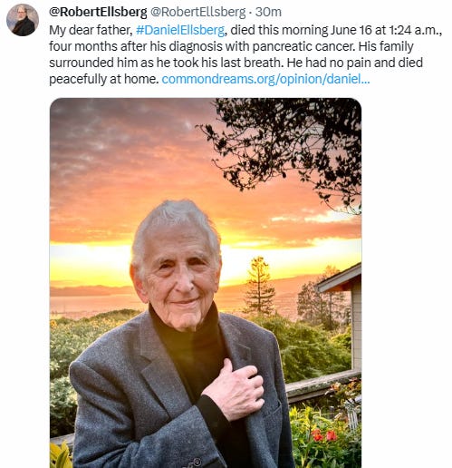 Daniel Ellsberg Died: Ardent, Fervent, “Lighthearted Dad”, Really Brave People on Earth, Died 2 Days before Father's Day.