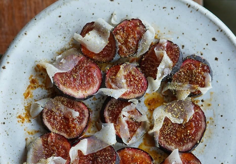 Get Rustic Canyon's recipe: Violette de Bordeaux Figs with Calabrian Chili Oil & Cured Lardo