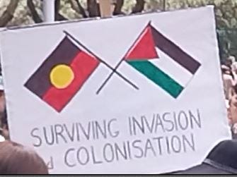 COLONISED: Palestinian flags blot out Aboriginal flags, dominate Invasion Day
