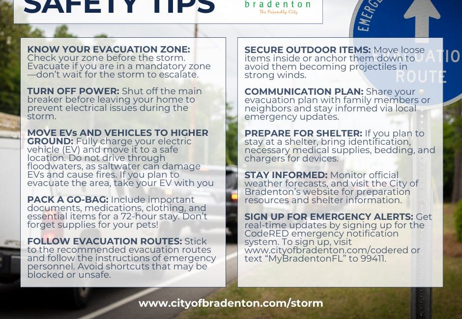 Mandatory Evacuation Orders Issued for Manatee County: Know Your Zone and Be Prepared