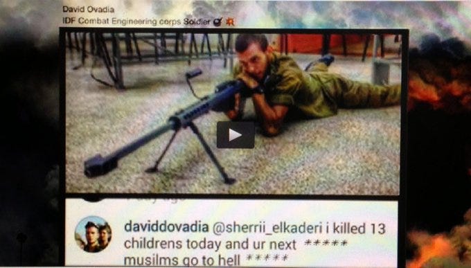 I killed 13 Palestinian kids today: IDF sniper.