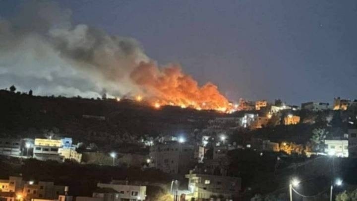 West Bank on fire