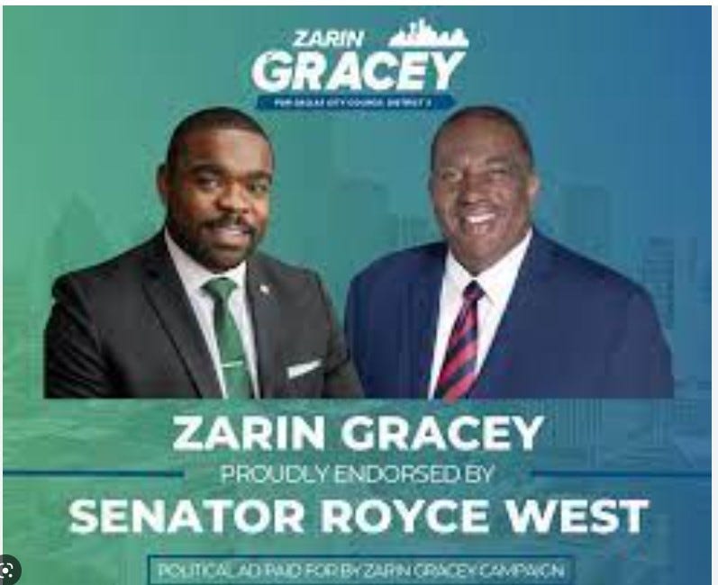 TX Sen. Royce West sole Democratic vote for anti-drag bills. Launched Zarin Gracey's Dallas city council campaign. 