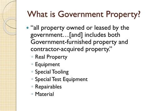 Government Property in Action