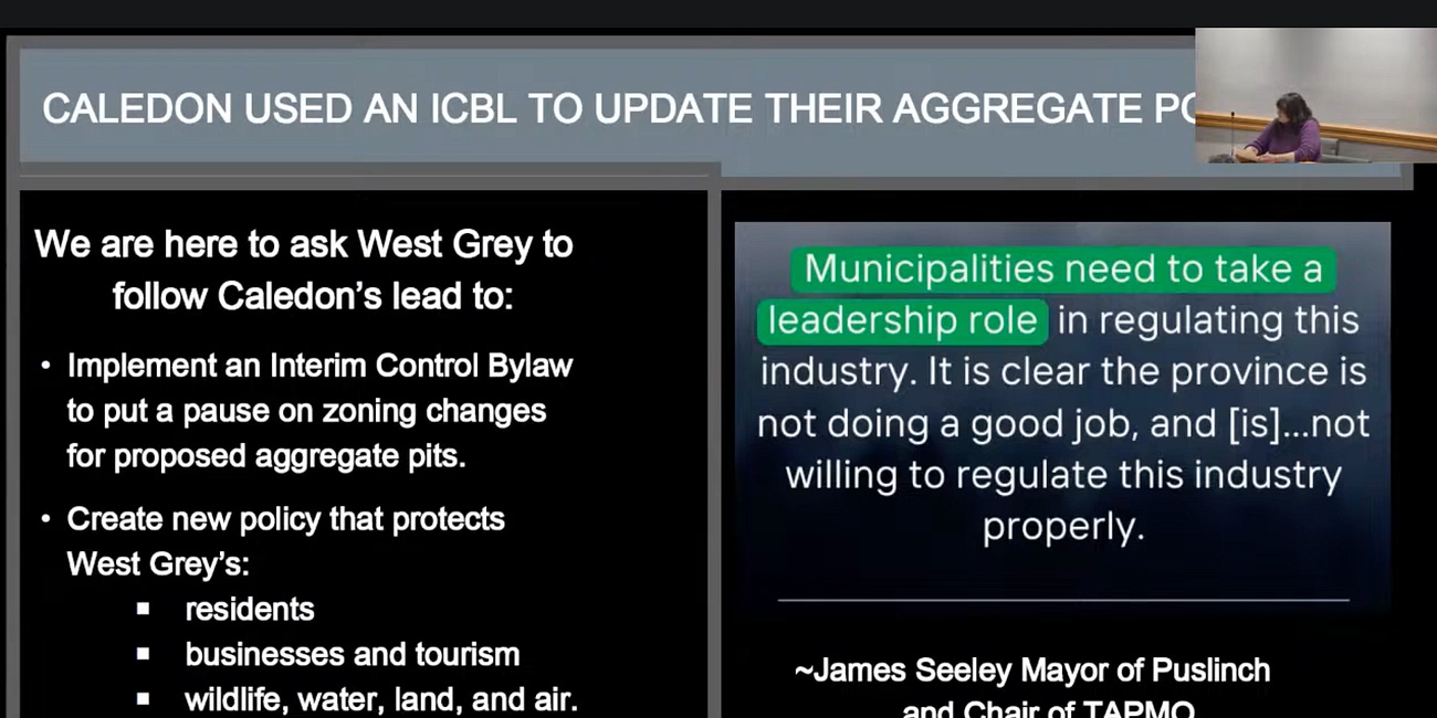 Letter: Saugeen Preservation Society Presents to West Grey Council on Aggregate Policy
