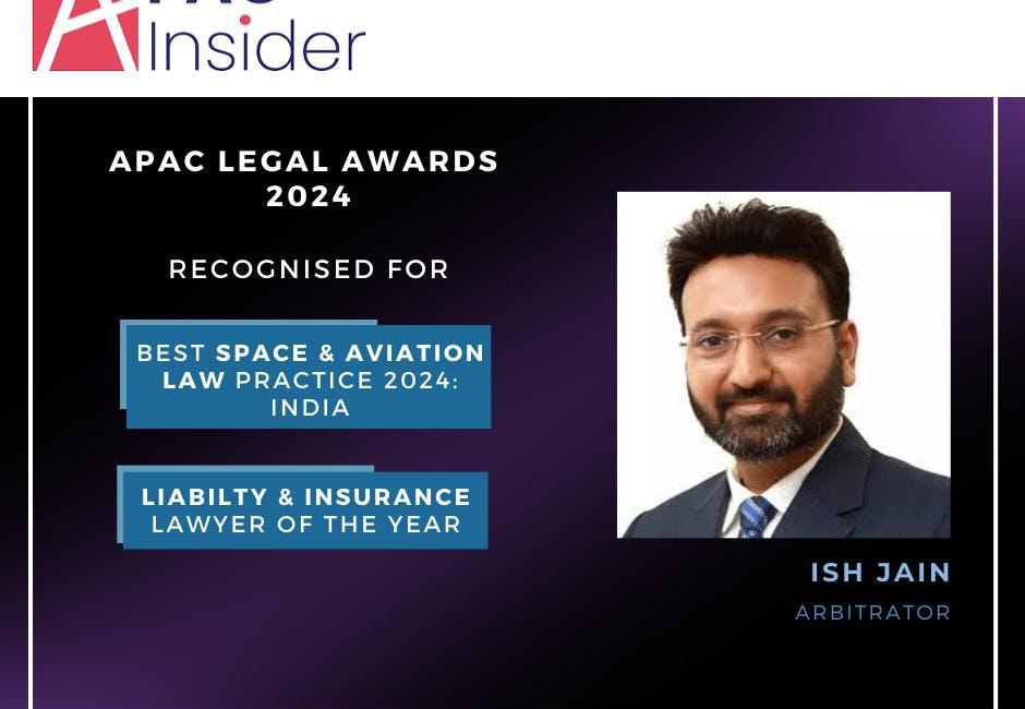 ISAIL Advisory Council Expert recognised as Best Space & Aviation Law Practice 2024 - India