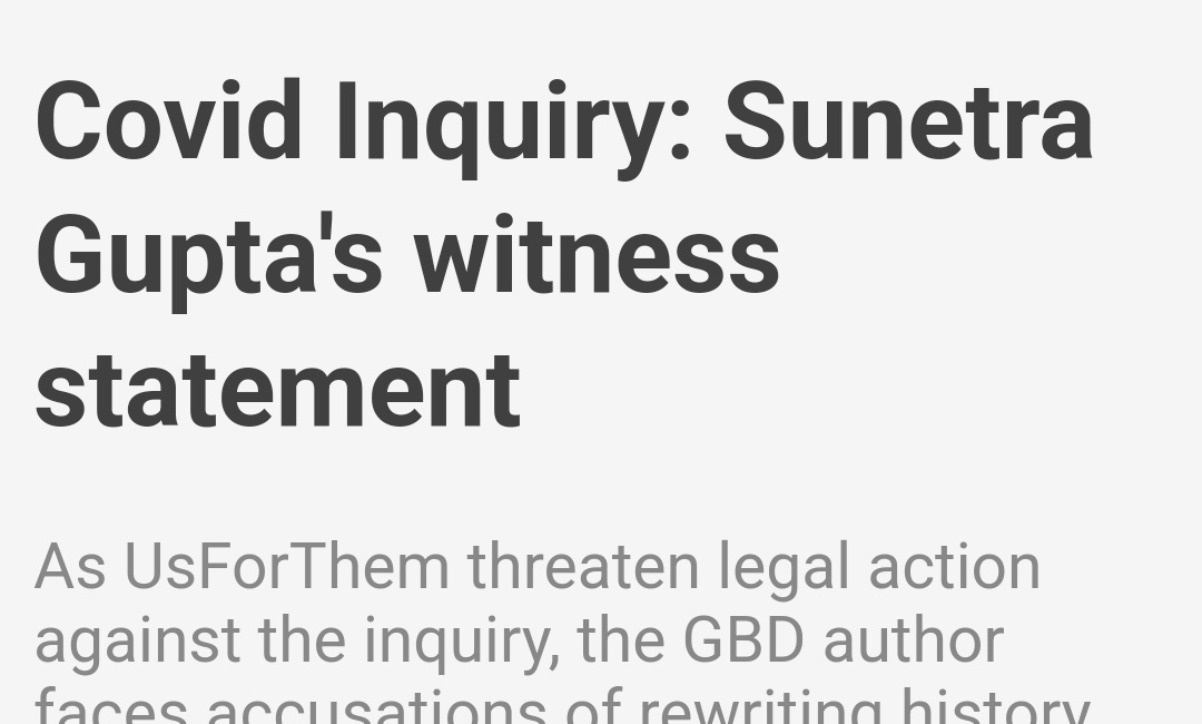 Covid Inquiry: Sunetra Gupta's witness statement