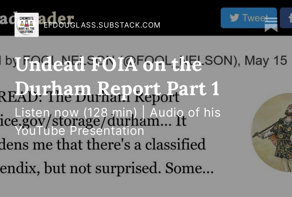 Undead FOIA on the Durham Report Part 1
