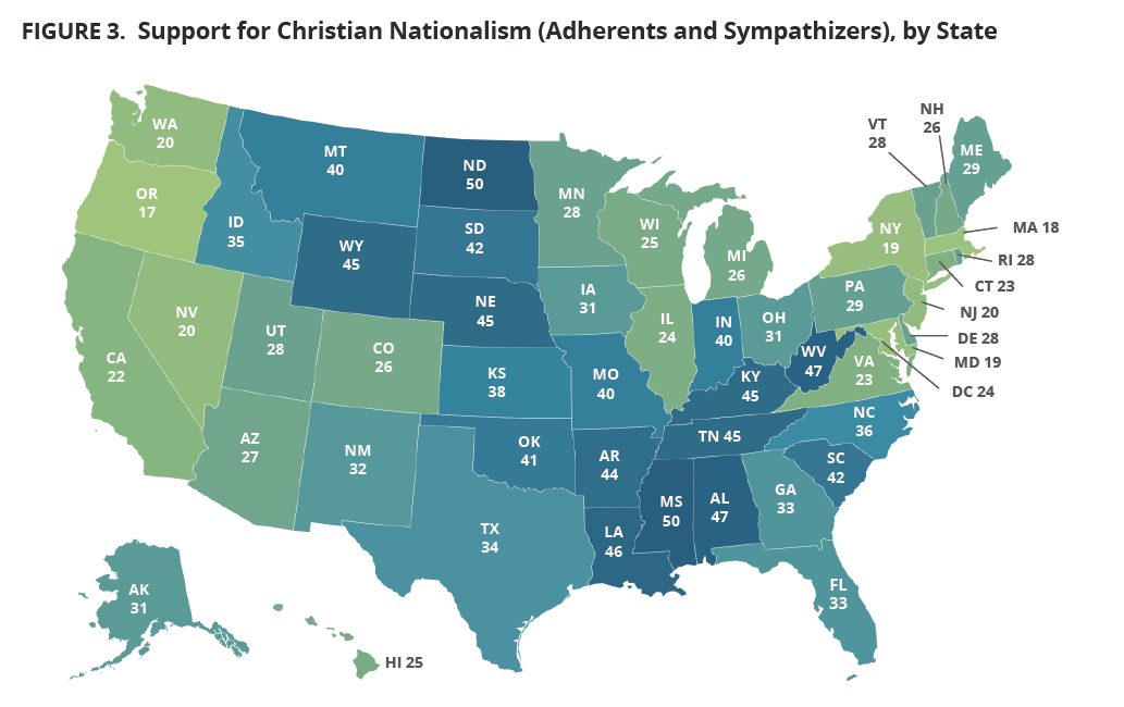The Threat of Christian Nationalism in All 50 States, Illustrated in Eight Charts