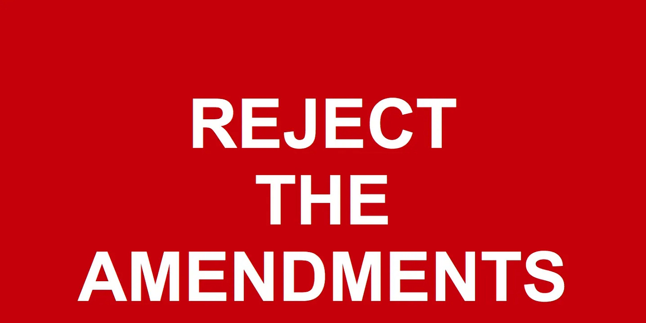 Reject the Amendments to the IHR