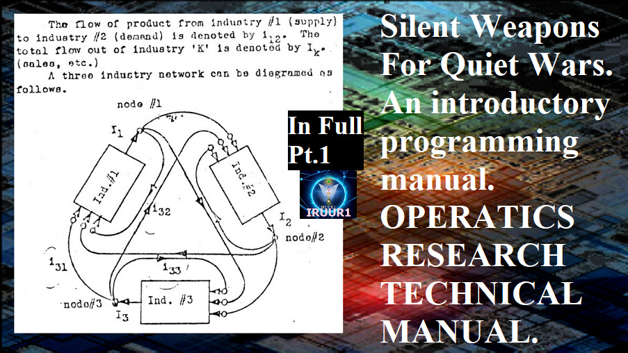 Silent Weapons For Quiet Wars. An introductory programming manual. OPERATICS RESEARCH TECHNICAL MANUAL. TM-577905 - FULL TEXT and IMAGES Pt.1